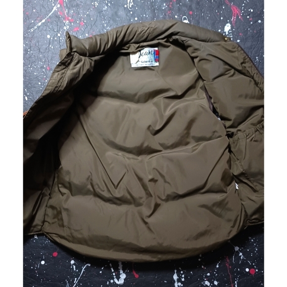 Schott NYC vintage 70s distressed leather down puffer hunting jacket / vest RARE - Picture 9 of 15